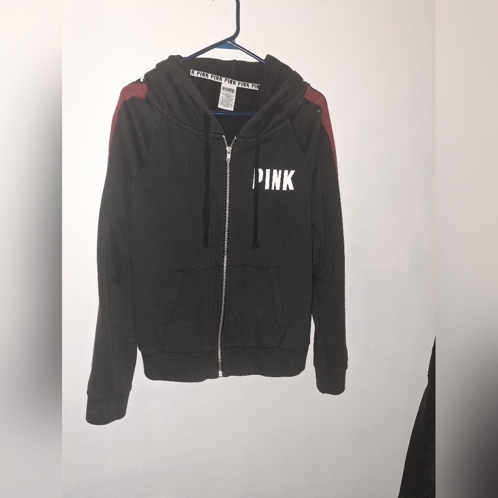 Womens Black Victoria Secrets Pink  Hoodie Jacket